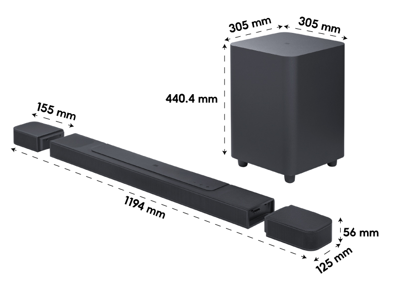 kích thước loa bar 1000 mkii