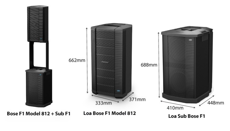 kích thước loa bose f1 model 812 sub f1