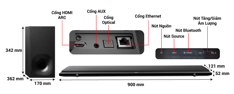 kích thước loa ht-nt5