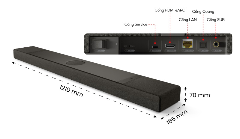 kích thước loa kef soundbar xio