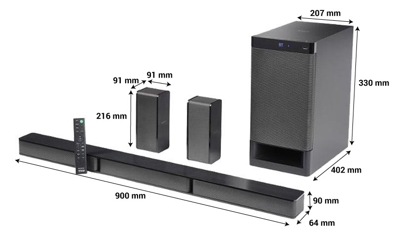 kích thước loa sony ht s500rf