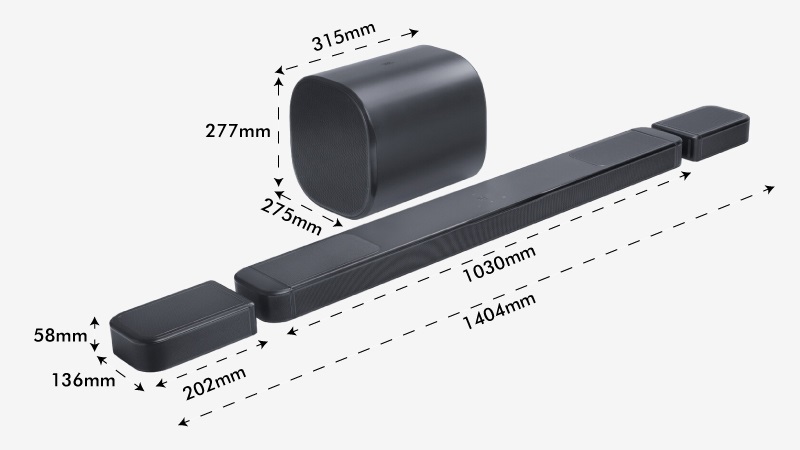 kích thước loa soundbar jbl bar 1300mk2