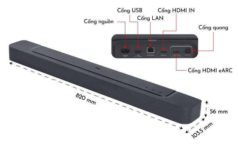 kích thước loa thanh bar 300 mkii