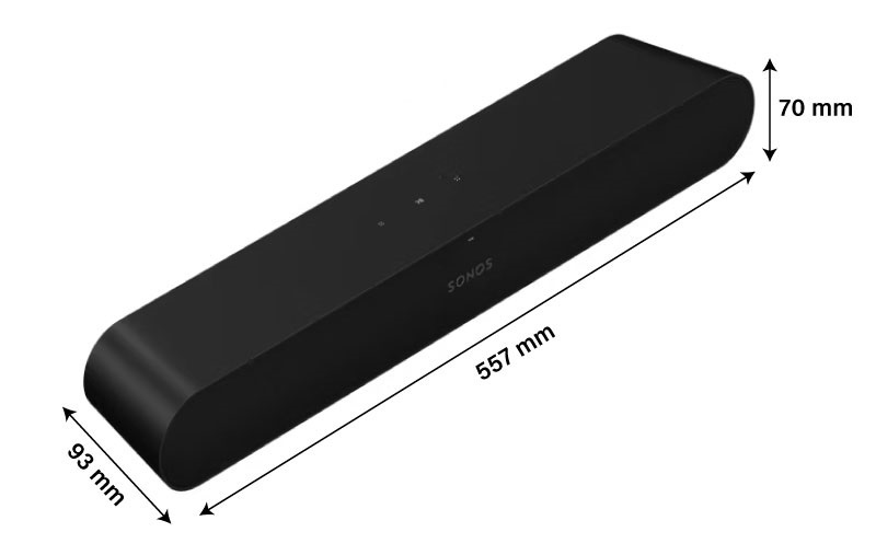 kích thước loa thanh sonos ray