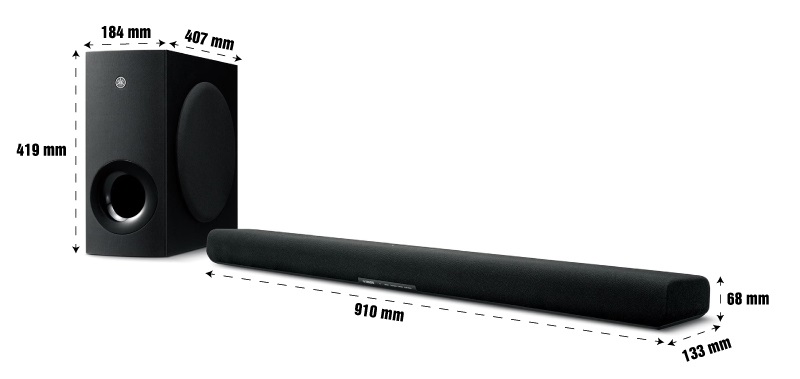 kích thước loa thanh sr-b40a