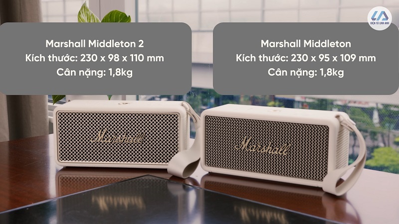 kích thước middleton 1 vs middleton 2