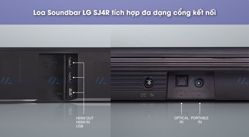 Loa soundbar SJ4R đa dạng cổng kết nối