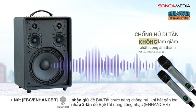 loa karaoke di động acnos high fidelity pro với khả năng chống hú di tần