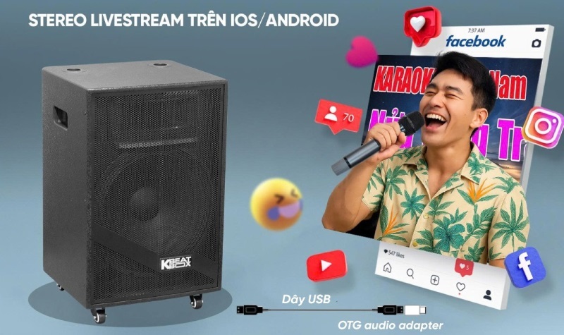 loa acnos kb39neo hỗ trợ livestream