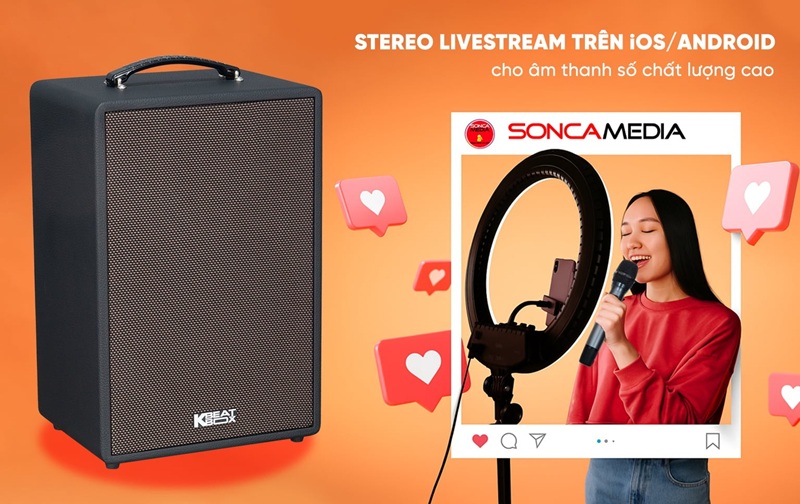 loa acnos symphony hỗ trợ livestream