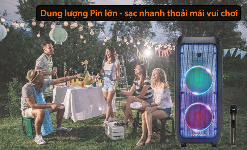 Loa Boston Acoustics Partybox BA-802PB dung lượng pin lớn