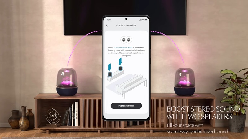 loa harman kardon aura studio 5 wifi ghép đôi hai loa