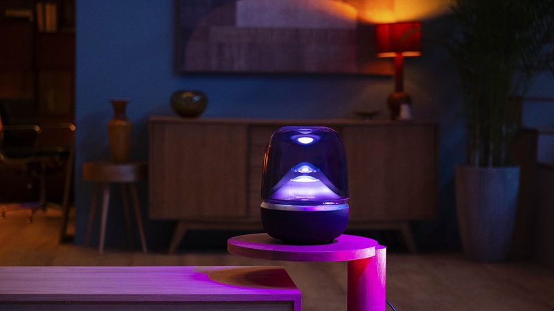 loa harman kardon aura studio 5 wifi giá tốt và hệ thống đèn led đa lớp