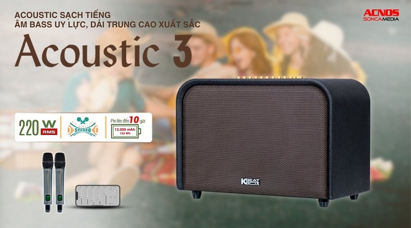  loa karaoke acnos acoustic 3 cho âm thanh mạnh mẽ, uy lực