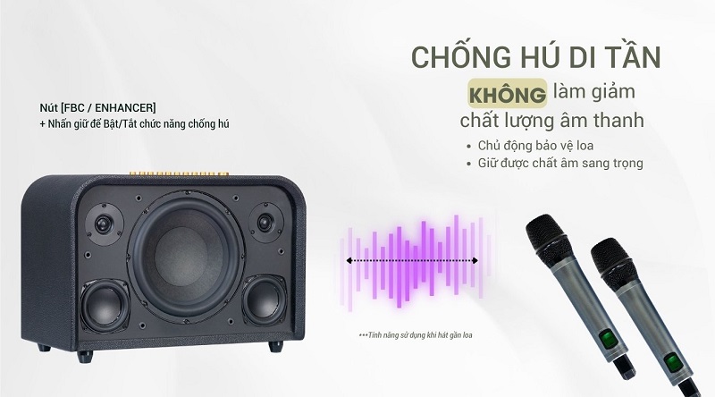  loa karaoke acnos acoustic 3 với khả năng chống hú di tần