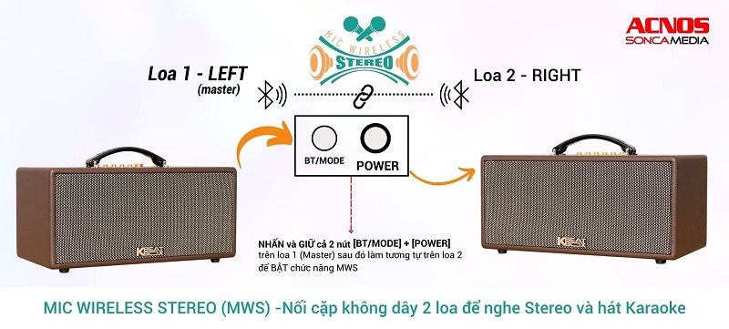 loa acnos cs366 plus với công nghệ ghép đôi loa 
