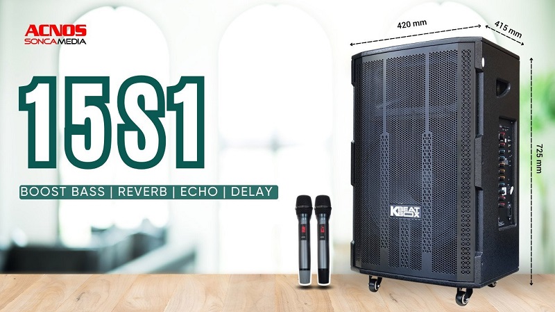 loa karaoke di động acnos 15s1 với thiết kế tiện lợi