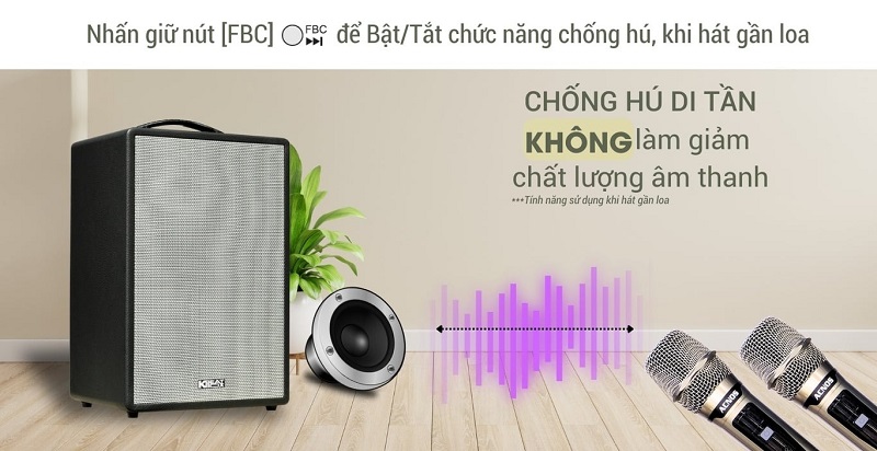 loa karaoke di động acnos cs251v với khả năng chống hú di tần