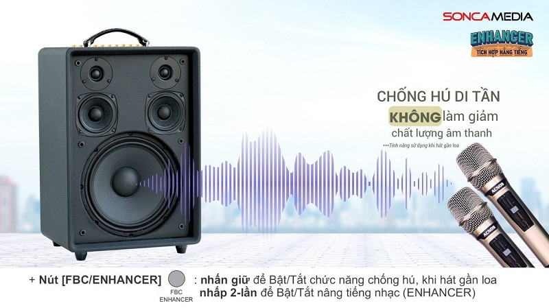 loa karaoke di động acnos high fidelity với công nghệ chống hú hiện đại