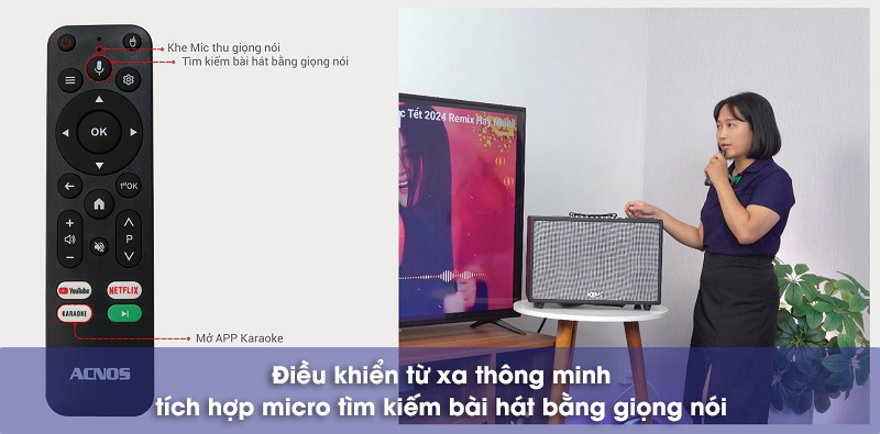 loa karaoke tìm kiếm bài hát bằng giọng nói