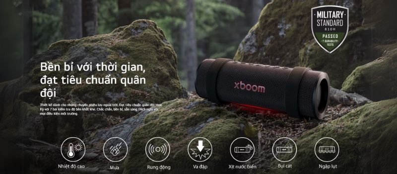 loa lg xboom grab khả năng chống chịu