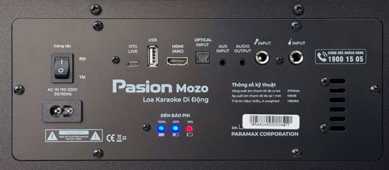 loa paramax paison mozo kết nối
