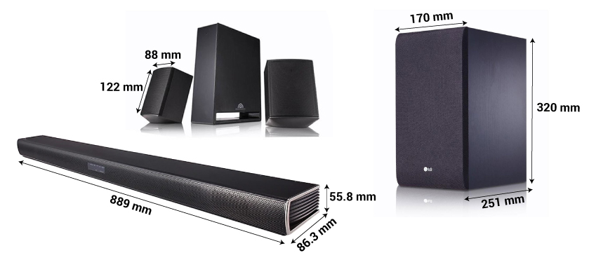 thông số kỹ thuật của Loa soundbar LG SJ4R