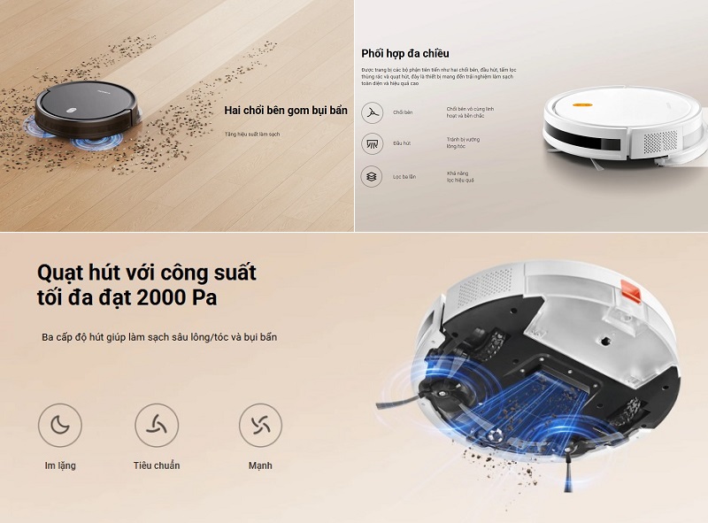 lực hút robot hút bụi xiaomi vacuum e5