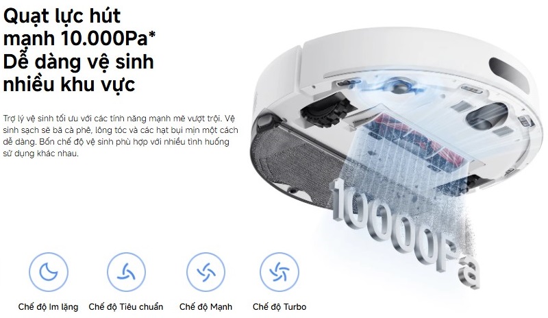 lực hút robot xiaomi vacuum s40
