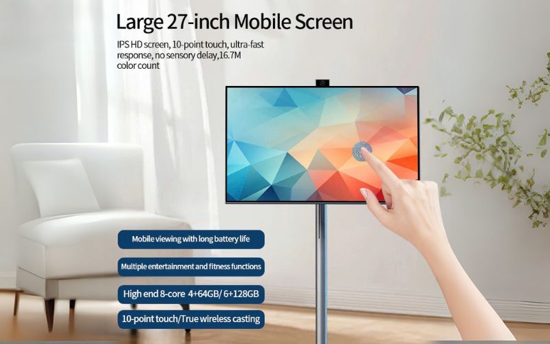 màn hình tomko 27 inch android 13, cảm ứng điện dung đa điểm