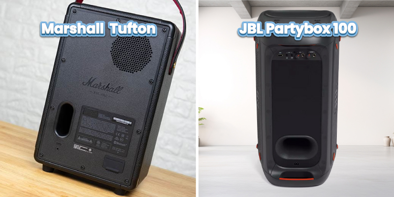 so sánh mặt sau của marshall tufton vs jbl partybox 100