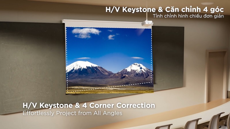 máy chiếu viewsonic ls740hd với tính năng hiệu chỉnh keystone linh hoạt