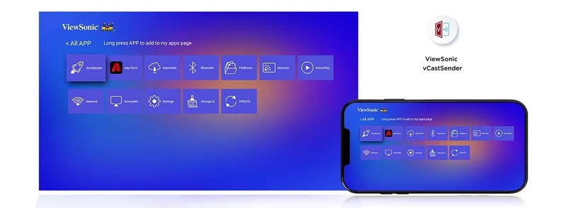 máy chiếu viewsonic x2 với ứng dụng độc quyền