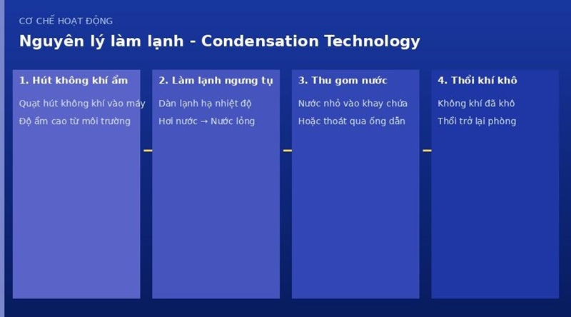 máy hút ẩm nguyên lý làm lạnh