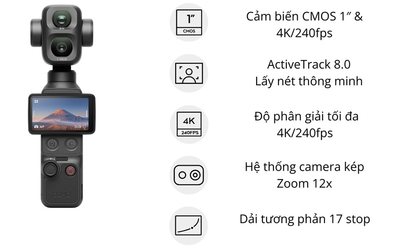 máy quay gimbal dji osmo pocket 4p standard combo đặc điểm nổi bật