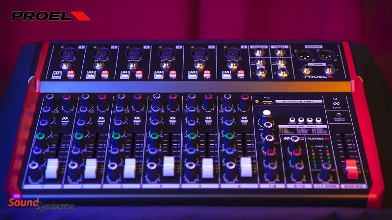 mixer analog proel playmix8 tích hợp bộ xử lí hiện đại