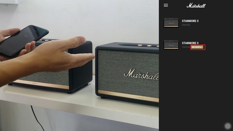 ngắt kết nối 2 loa marshall