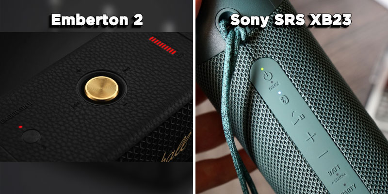 SonySRS-XB23 vs Marshall Ember 索尼 xb23 與 marshall emberton 2 按鈕