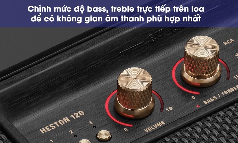 nút chỉnh bass treble trên marshall heston 120