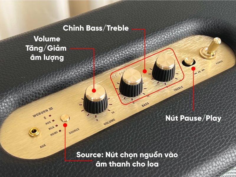 nút điều khiển loa marshall