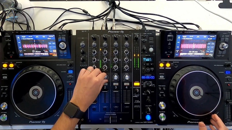 phối ghép dj-750mk2 và xdj-1000mk2