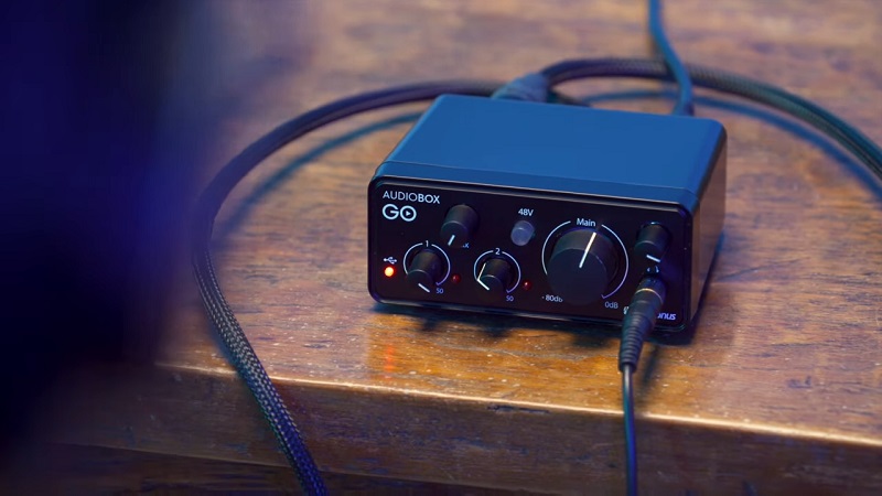 soundcard presonus audiobox go với thiết kế nhỏ gọn