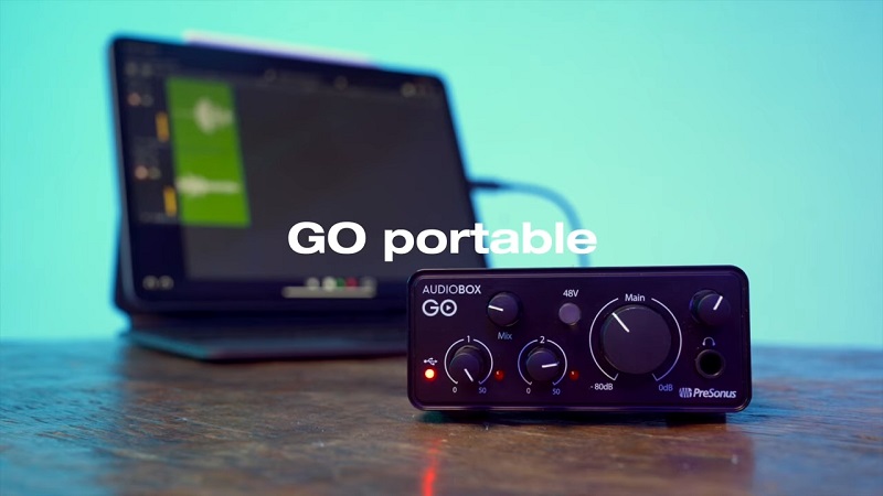 soundcard presonus audiobox go với ứng dụng ghi âm chuyên nghiệp