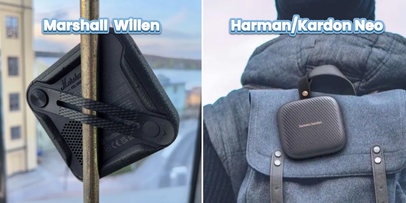 dây đeo cao su của Harman Kardon Neo vs Marshall Willen