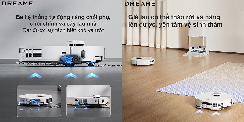 robot x40 ultra tách biệt lau khô và ướt