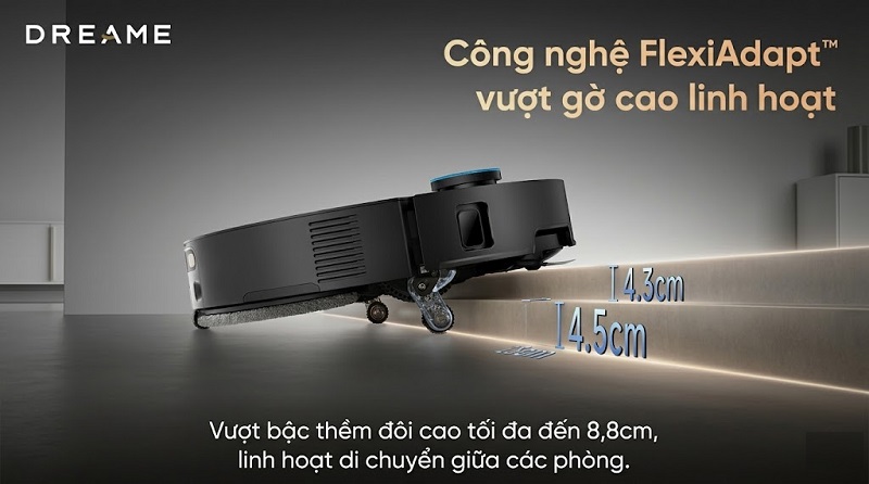 robot dreame x60 ultra vượt gờ