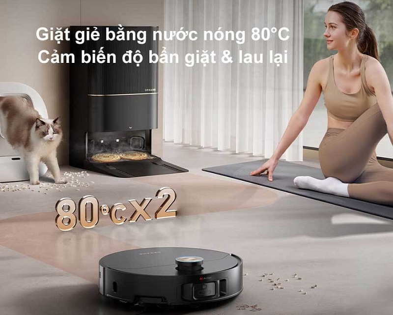 robot hút bụi lau nhà dreame x50 ultra giặt giẻ nước nóng