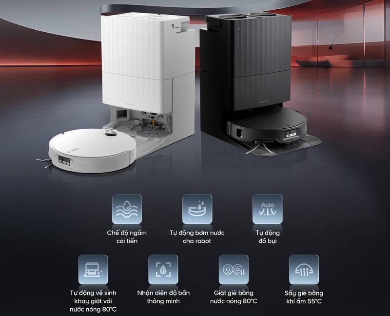 robot hút bụi qrevo edge 2 trạm sạc đa năng