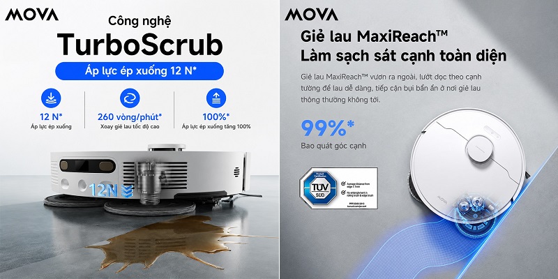 robot mova e50 ultra lau sàn sạch toàn diện