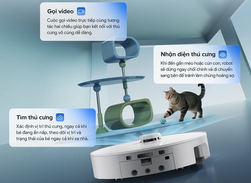 robot qrevo curv 2 flow thân thiện với thú cưng